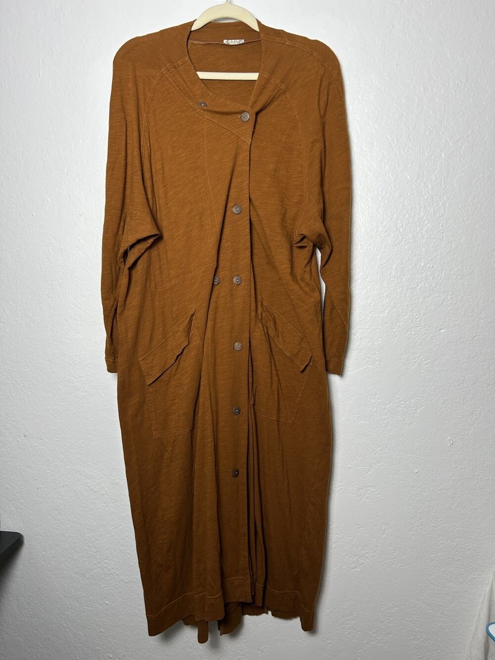 Free People Intimately Until Now Cardigan Boho Chic Maxi Length Sz XS Oversized